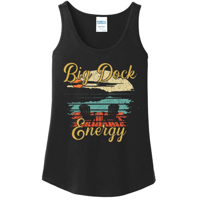 Big Dock Energy Summer Cottage Vacation Lake Life Ladies Essential Tank