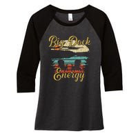 Big Dock Energy Summer Cottage Vacation Lake Life Women's Tri-Blend 3/4-Sleeve Raglan Shirt