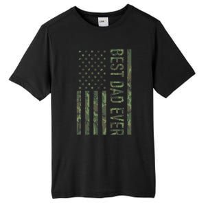 Best Dad Ever American Us Camouflage Flag Gift For Father Gift Tall Fusion ChromaSoft Performance T-Shirt