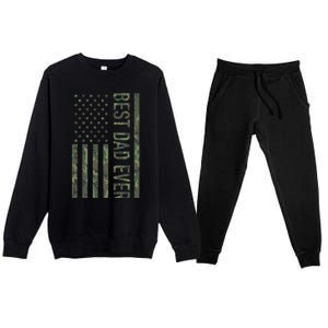 Best Dad Ever American Us Camouflage Flag Gift For Father Gift Premium Crewneck Sweatsuit Set