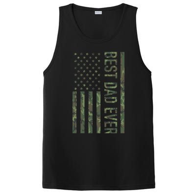 Best Dad Ever American Us Camouflage Flag Gift For Father Gift PosiCharge Competitor Tank