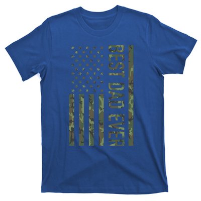 Best Dad Ever American Us Camouflage Flag Gift For Father Gift T-Shirt