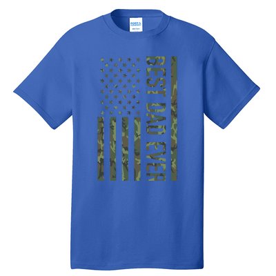 Best Dad Ever American Us Camouflage Flag Gift For Father Gift Tall T-Shirt