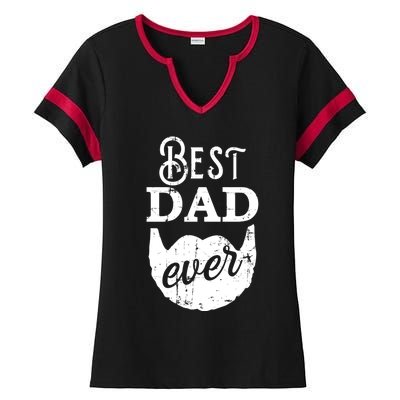 Best Dad Ever Gift For Bearded Daddys Father's Day Cool Gift Ladies Halftime Notch Neck Tee