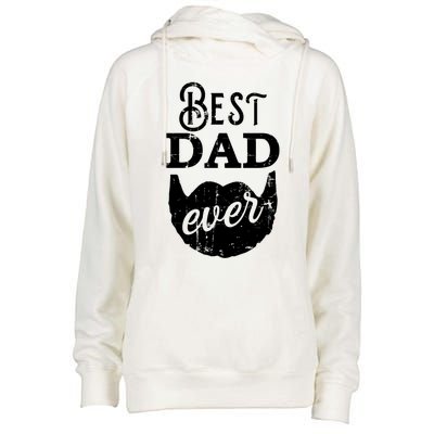 Best Dad Ever Gift For Bearded Daddys Father's Day Cool Gift Womens Funnel Neck Pullover Hood