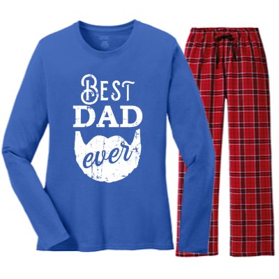 Best Dad Ever Gift For Bearded Daddys Father's Day Cool Gift Women's Long Sleeve Flannel Pajama Set 