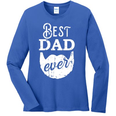 Best Dad Ever Gift For Bearded Daddys Father's Day Cool Gift Ladies Long Sleeve Shirt