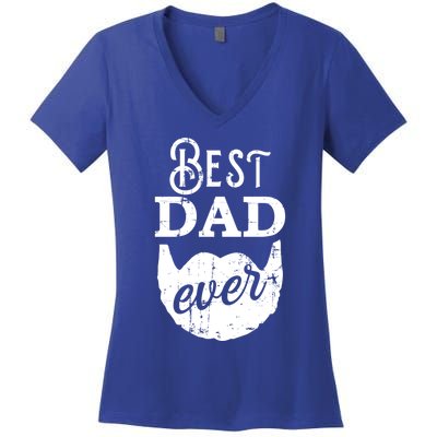 Best Dad Ever Gift For Bearded Daddys Father's Day Cool Gift Women's V-Neck T-Shirt