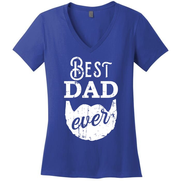 Best Dad Ever Gift For Bearded Daddys Father's Day Cool Gift Women's V-Neck T-Shirt