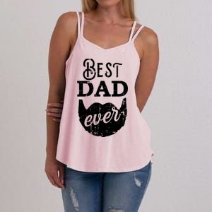 Best Dad Ever Gift For Bearded Daddys Father's Day Cool Gift Women's Strappy Tank