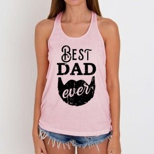 Best Dad Ever Gift For Bearded Daddys Father's Day Cool Gift Women's Knotted Racerback Tank