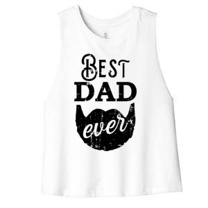 Best Dad Ever Gift For Bearded Daddys Father's Day Cool Gift Women's Racerback Cropped Tank