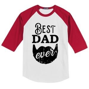 Best Dad Ever Gift For Bearded Daddys Father's Day Cool Gift Kids Colorblock Raglan Jersey