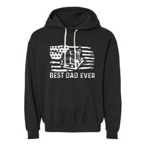 Best Dad Ever Flag truck dad trucker dad best trucking dad Garment-Dyed Fleece Hoodie