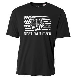 Best Dad Ever Flag truck dad trucker dad best trucking dad Cooling Performance Crew T-Shirt