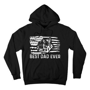 Best Dad Ever Flag truck dad trucker dad best trucking dad Hoodie