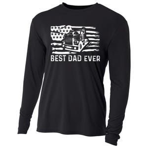 Best Dad Ever Flag truck dad trucker dad best trucking dad Cooling Performance Long Sleeve Crew