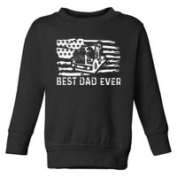 Best Dad Ever Flag truck dad trucker dad best trucking dad Toddler Sweatshirt