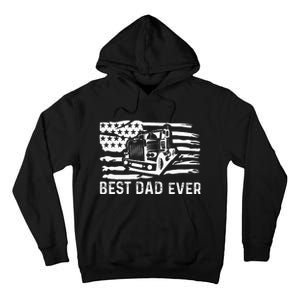 Best Dad Ever Flag truck dad trucker dad best trucking dad Tall Hoodie