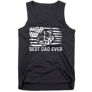 Best Dad Ever Flag truck dad trucker dad best trucking dad Tank Top