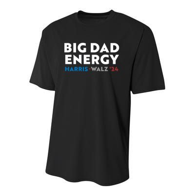 Big Dad Energy Harris Walz 24 Youth Performance Sprint T-Shirt