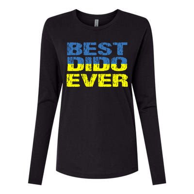 Best Dido Ever Ukrainian Grandfather Dad Ukraine Flag Great Gift Womens Cotton Relaxed Long Sleeve T-Shirt