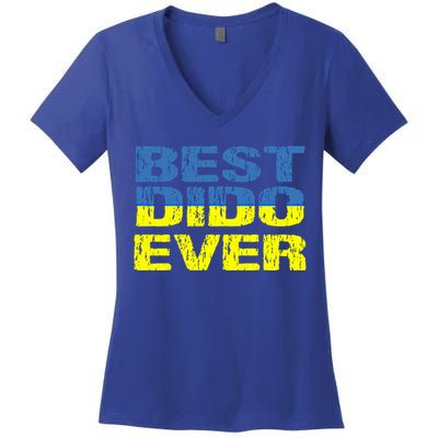 Best Dido Ever Ukrainian Grandfather Dad Ukraine Flag Great Gift Women's V-Neck T-Shirt