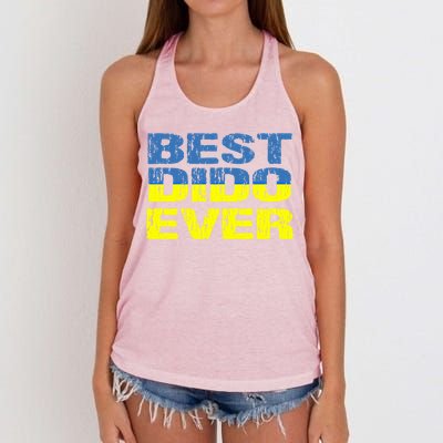 Best Dido Ever Ukrainian Grandfather Dad Ukraine Flag Great Gift Women's Knotted Racerback Tank