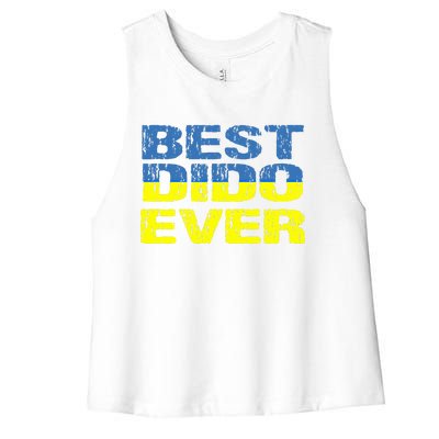 Best Dido Ever Ukrainian Grandfather Dad Ukraine Flag Great Gift Women's Racerback Cropped Tank