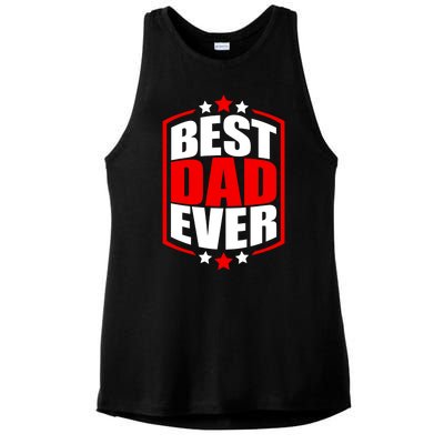 Best Dad Ever Father's Day Gift Ladies PosiCharge Tri-Blend Wicking Tank