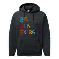 Big Dick Energy BDE Funny Colorful Humor Performance Fleece Hoodie