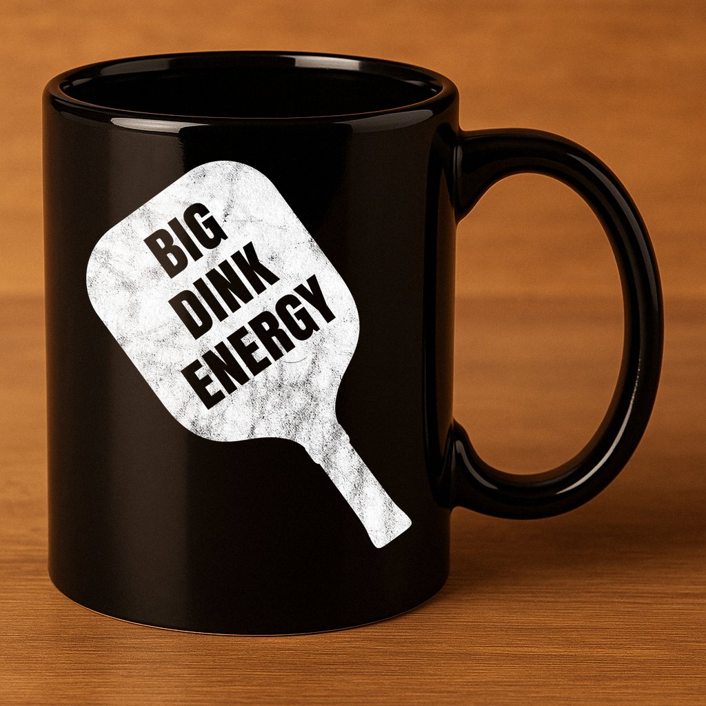 Big Dink Energy Funny Pickleball Sport 11oz C Handle Ceramic Mug