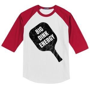 Big Dink Energy Funny Pickleball Sport Kids Colorblock Raglan Jersey