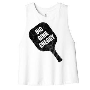 Big Dink Energy Funny Pickleball Sport Women's Racerback Cropped Tank