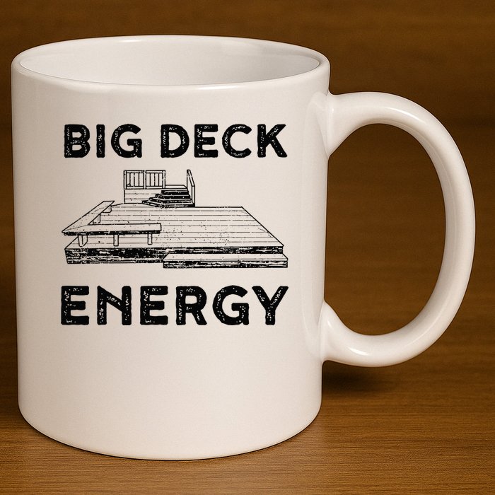 Big Deck Energy Yard Deck Patio Funny 11oz C Handle Ceramic Mug