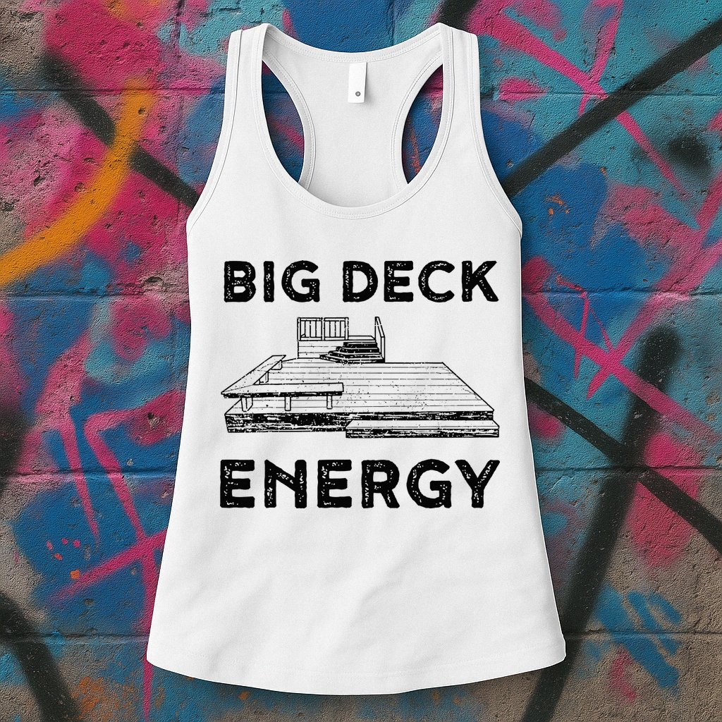 Big Deck Energy Yard Deck Patio Funny Womens Tank Top