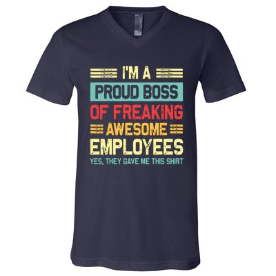 Boss Day Employee Appreciation Office Funny Boss V-Neck T-Shirt