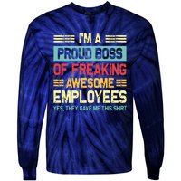 Boss Day Employee Appreciation Office Funny Boss Tie-Dye Long Sleeve Shirt