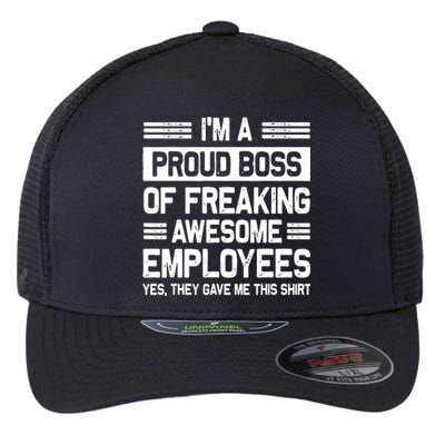 Boss Day Employee Appreciation Office Funny Boss Flexfit Unipanel Trucker Cap