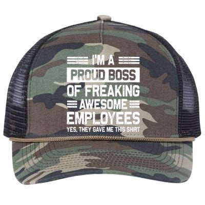 Boss Day Employee Appreciation Office Funny Boss Retro Rope Trucker Hat Cap