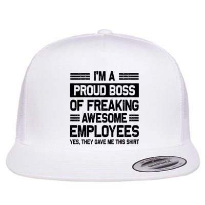 Boss Day Employee Appreciation Office Funny Boss Flat Bill Trucker Hat