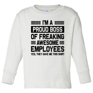 Boss Day Employee Appreciation Office Funny Boss Toddler Long Sleeve Shirt