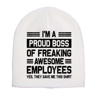 Boss Day Employee Appreciation Office Funny Boss Short Acrylic Beanie