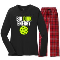 Big Dink Energy Pickleball Funny Pickle Ball Lover Women's Long Sleeve Flannel Pajama Set 