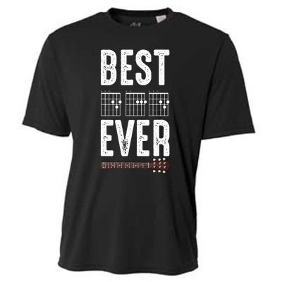 Best Dad Ever Guitarist Daddy Musical Instrument Guitar Cooling Performance Crew T-Shirt