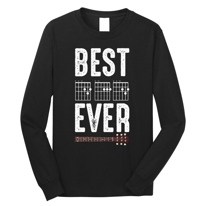 Best Dad Ever Guitarist Daddy Musical Instrument Guitar Long Sleeve Shirt