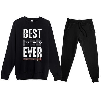 Best Dad Ever Guitarist Daddy Musical Instrument Guitar Premium Crewneck Sweatsuit Set