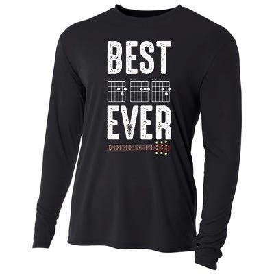 Best Dad Ever Guitarist Daddy Musical Instrument Guitar Cooling Performance Long Sleeve Crew