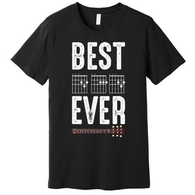 Best Dad Ever Guitarist Daddy Musical Instrument Guitar Premium T-Shirt