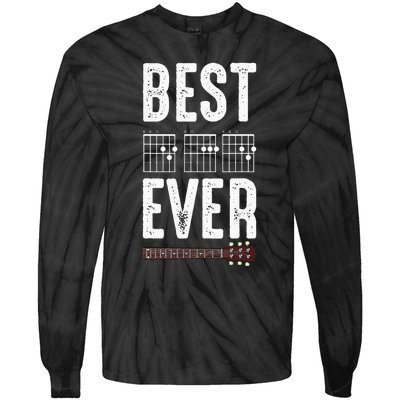 Best Dad Ever Guitarist Daddy Musical Instrument Guitar Tie-Dye Long Sleeve Shirt